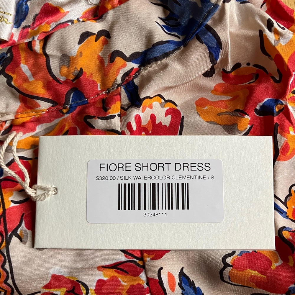 NWT Natalie Martin Silk Short Fiore Dress in Clementine S - Picture 3 of 9